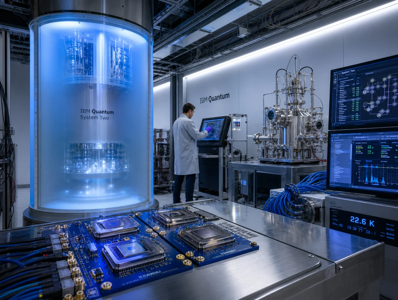 Quantum computing visual representing intellectual property protection